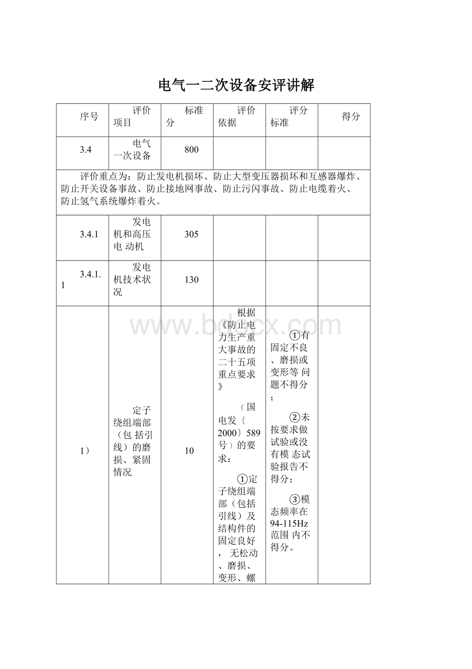 电气一二次设备安评讲解Word文件下载.docx