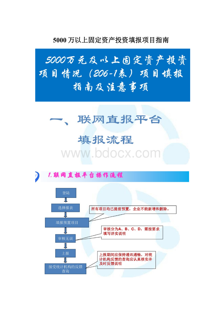 5000万以上固定资产投资填报项目指南Word格式文档下载.docx