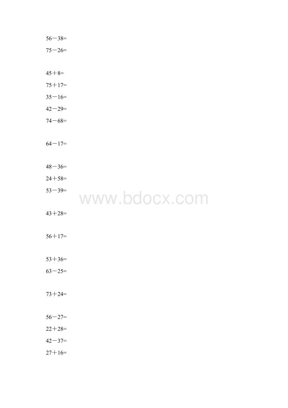 小学一年级数学100以内加减法竖式计算.docx_第3页