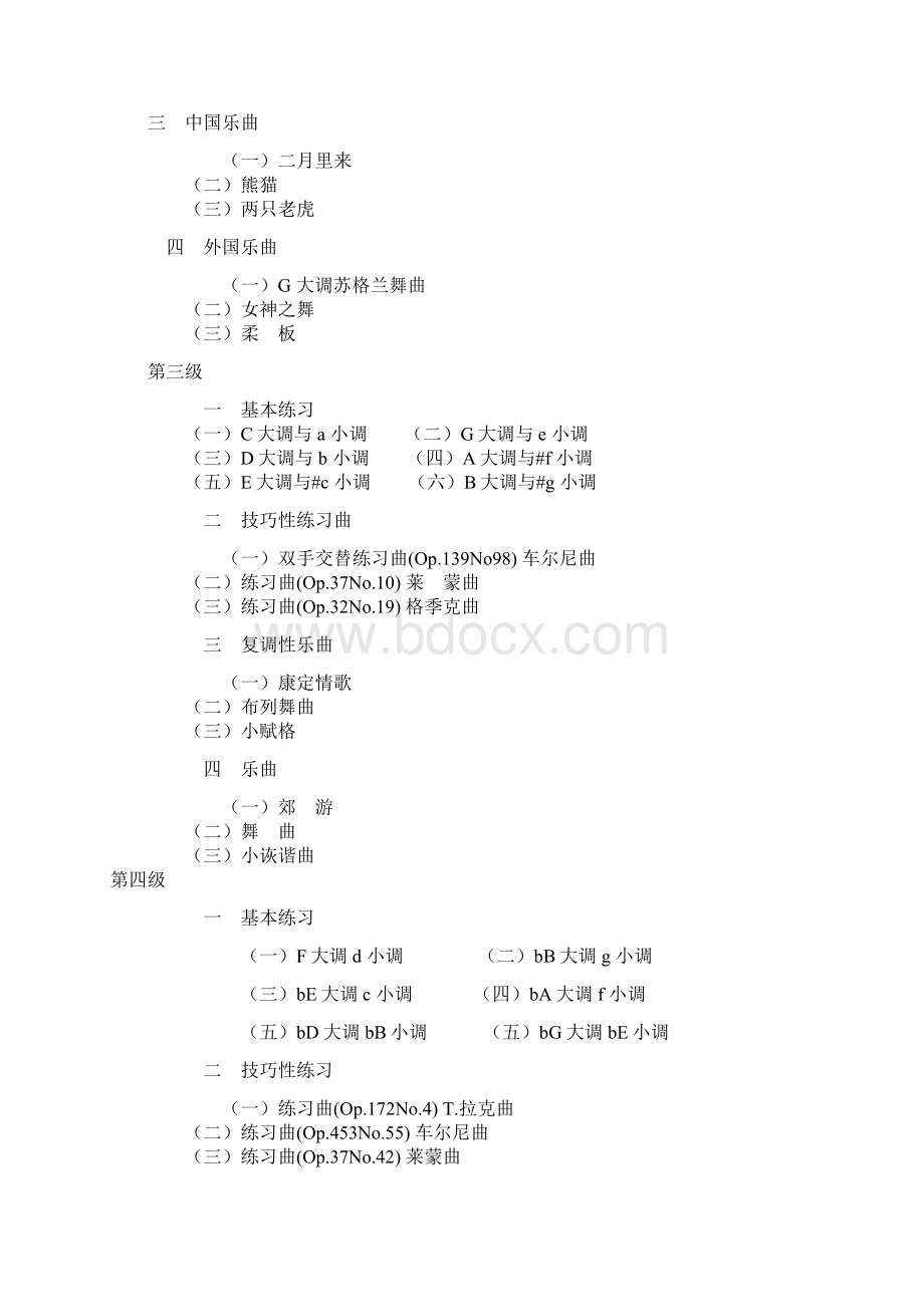 新版中国的音协业余钢琴考级曲目一至十级全.docx_第2页