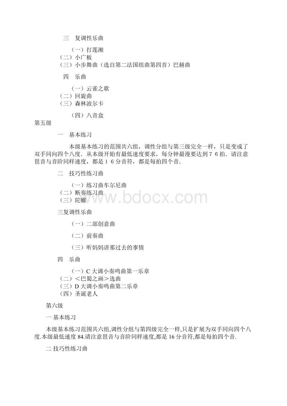 新版中国的音协业余钢琴考级曲目一至十级全.docx_第3页