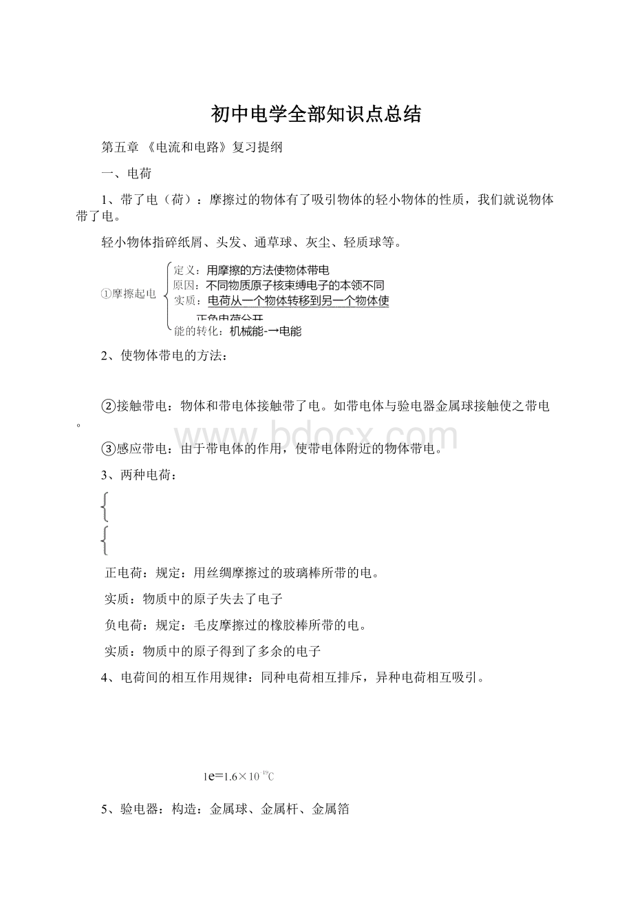 初中电学全部知识点总结Word文件下载.docx