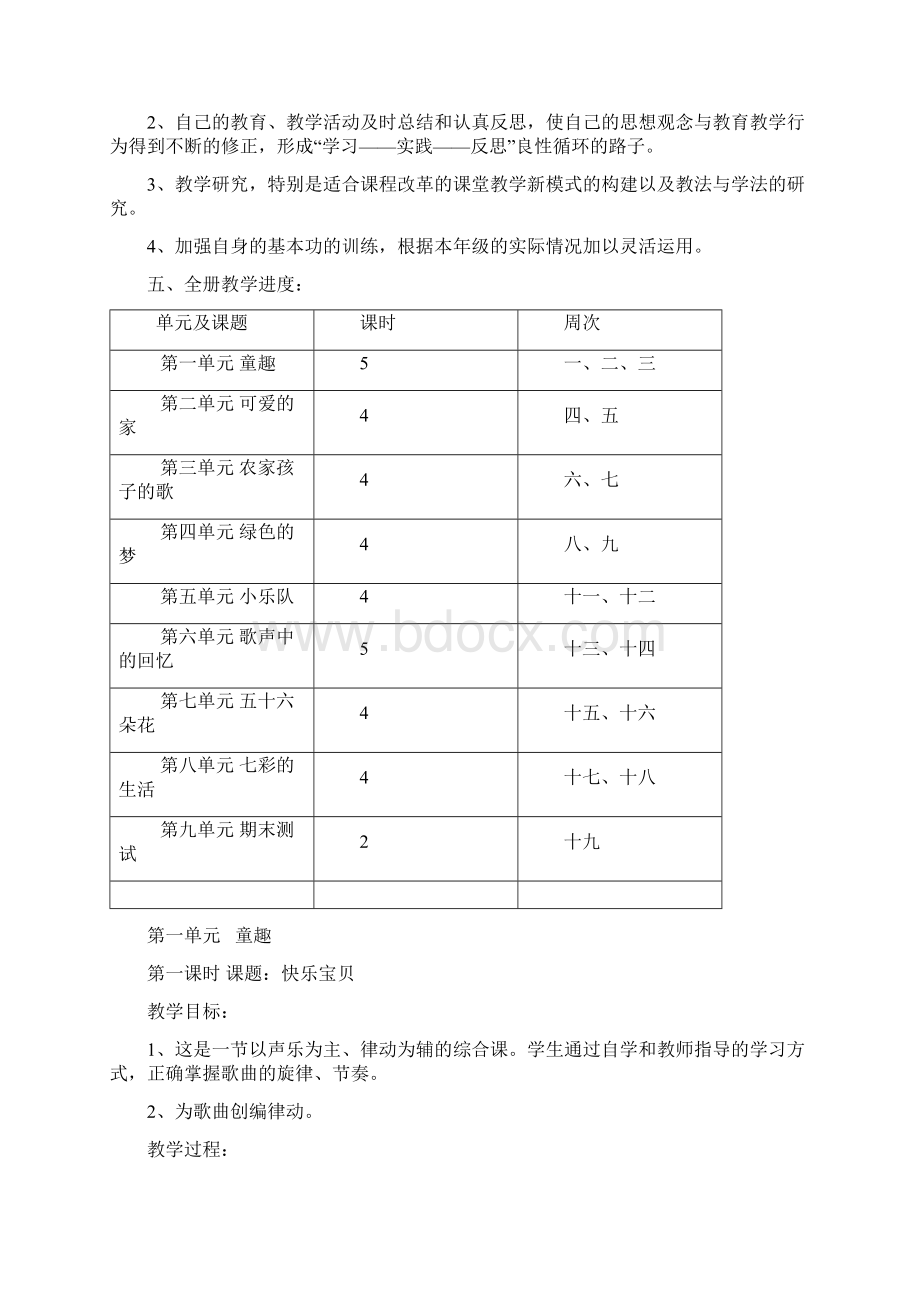 人教版三年级下册音乐教学计划全册教学设计Word文件下载.docx_第2页