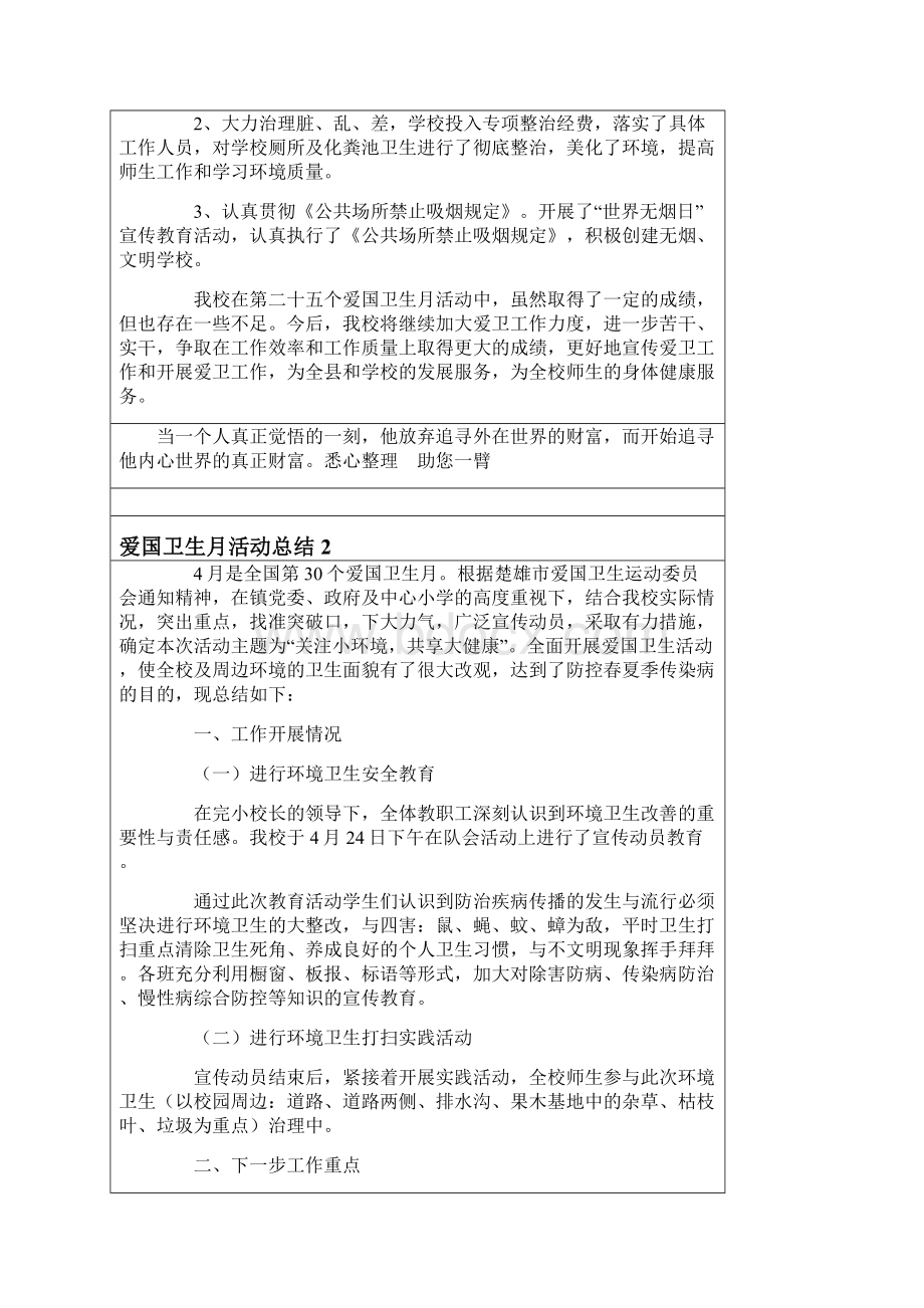 爱国卫生月活动总结15篇.docx_第2页