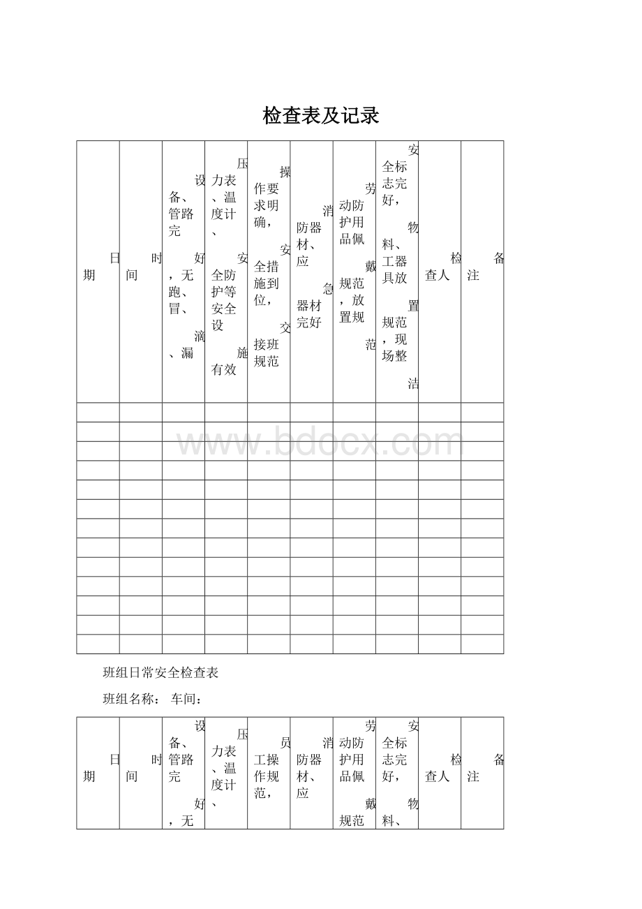 检查表及记录.docx