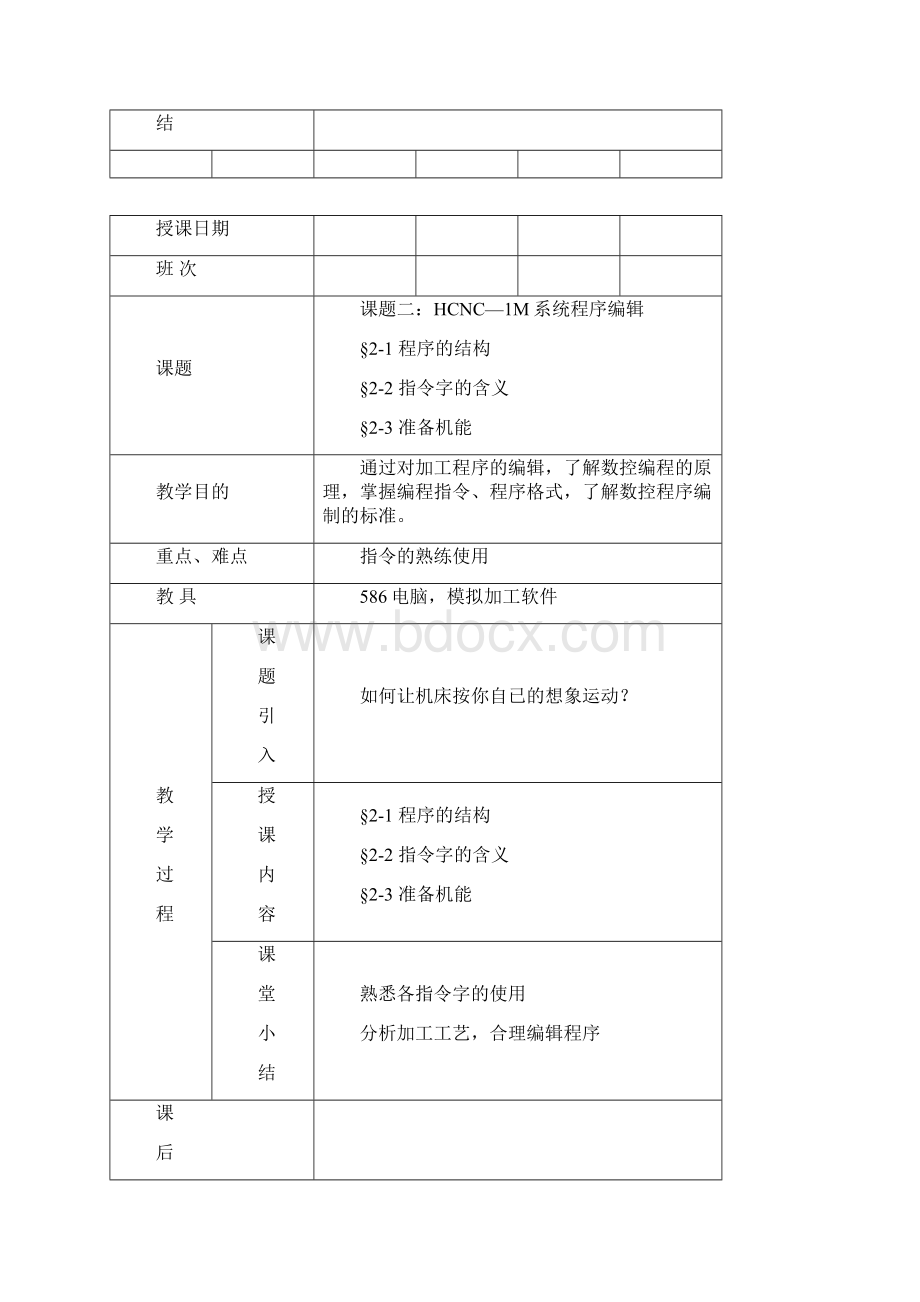 华中数控机床教案.docx_第2页