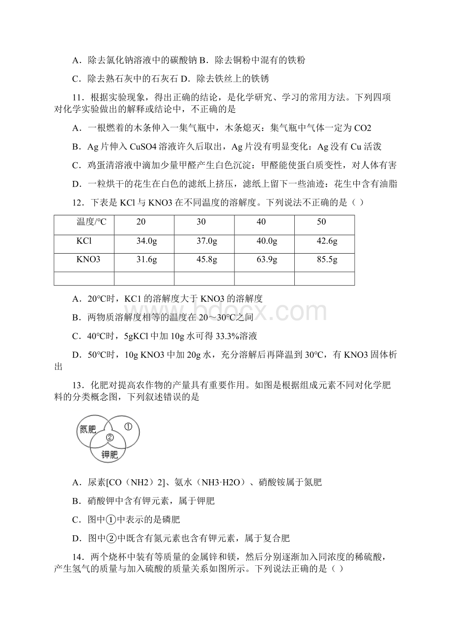 四川省乐山市实验中学中考调研化学试题 答案和解析.docx_第3页