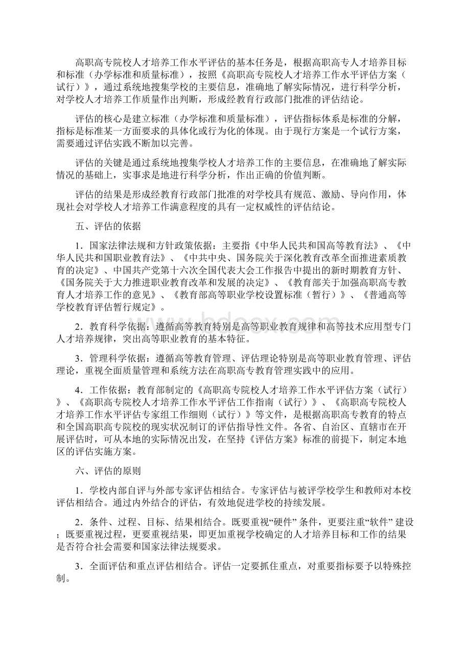 高职高专院校人才培养工作水平评估工作指南试行Word文件下载.docx_第2页