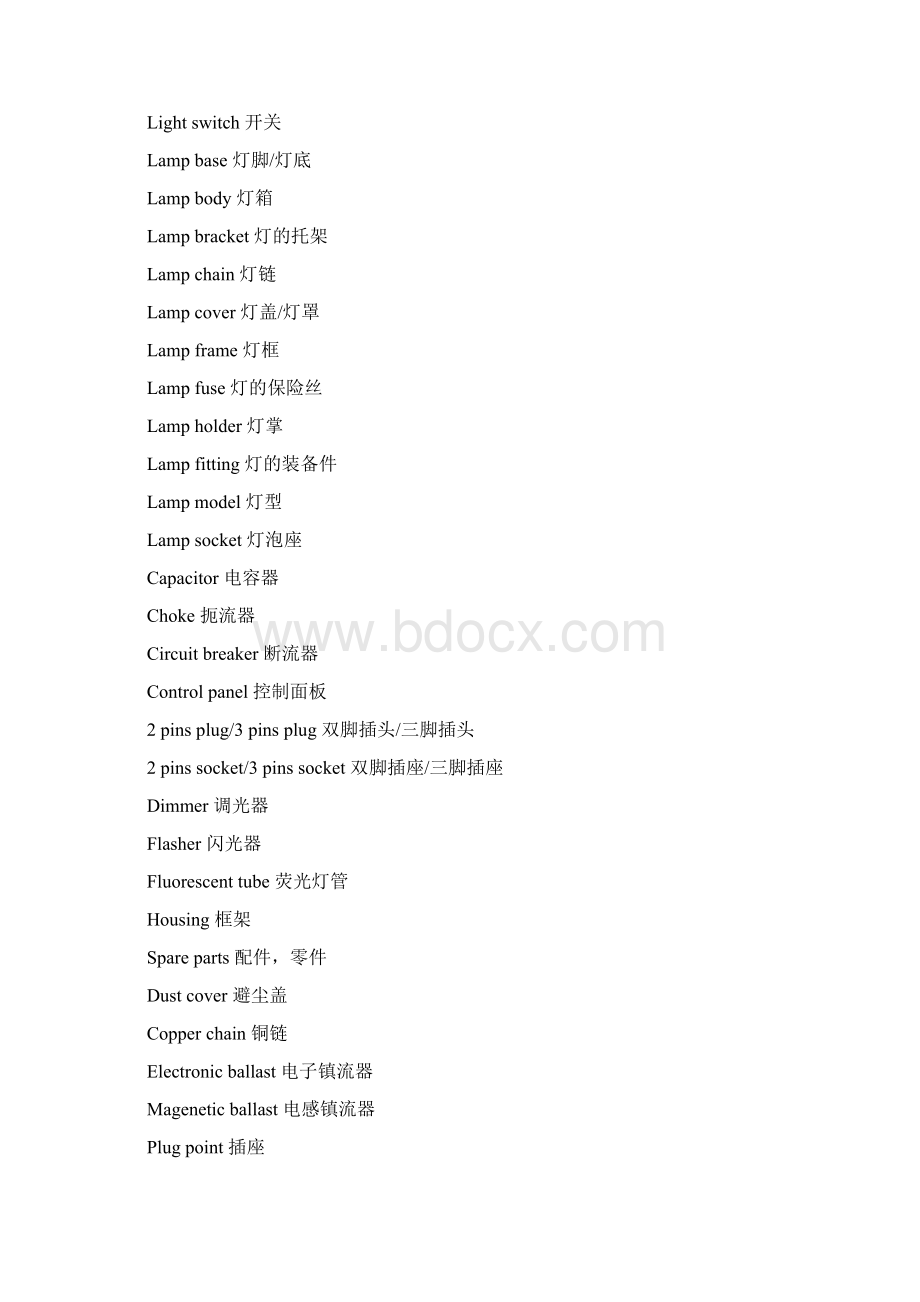 灯饰英语专业知识Word格式.docx_第3页