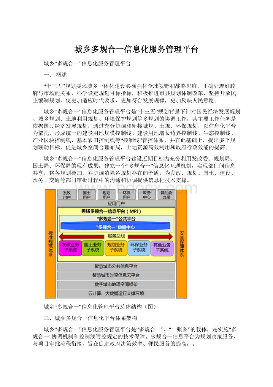 城乡多规合一信息化服务管理平台.docx_第1页