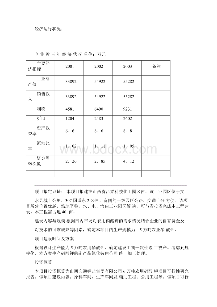 5万吨硝酸钾技改项目可研报告Word文档下载推荐.docx_第2页