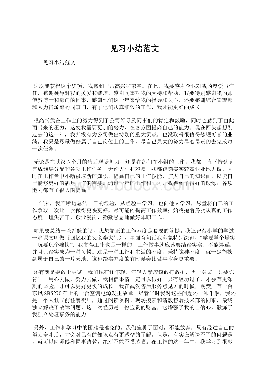 见习小结范文Word格式.docx