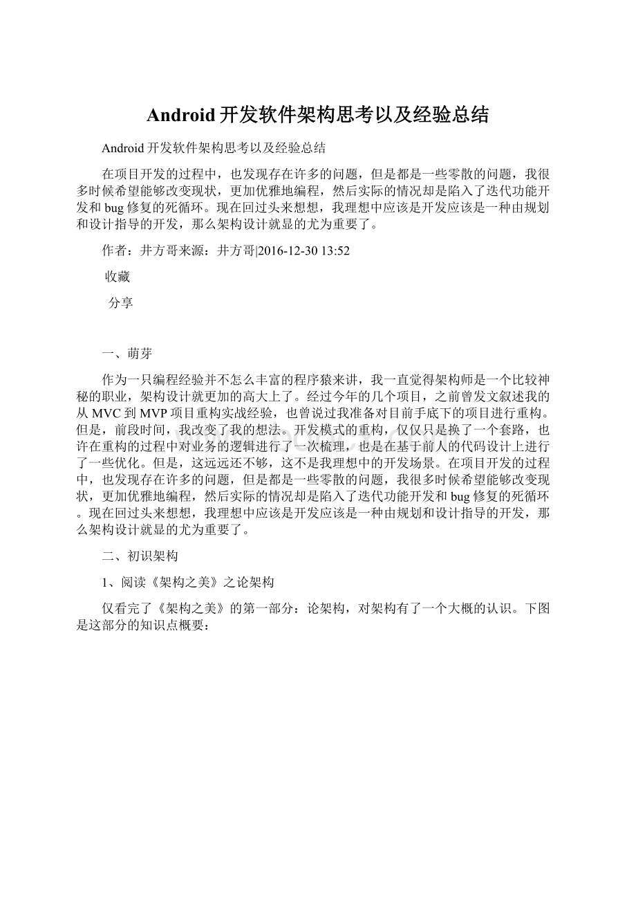 Android开发软件架构思考以及经验总结Word下载.docx