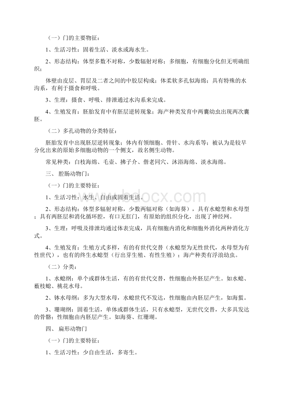 生物联赛普通动物学部分知识要点.docx_第3页