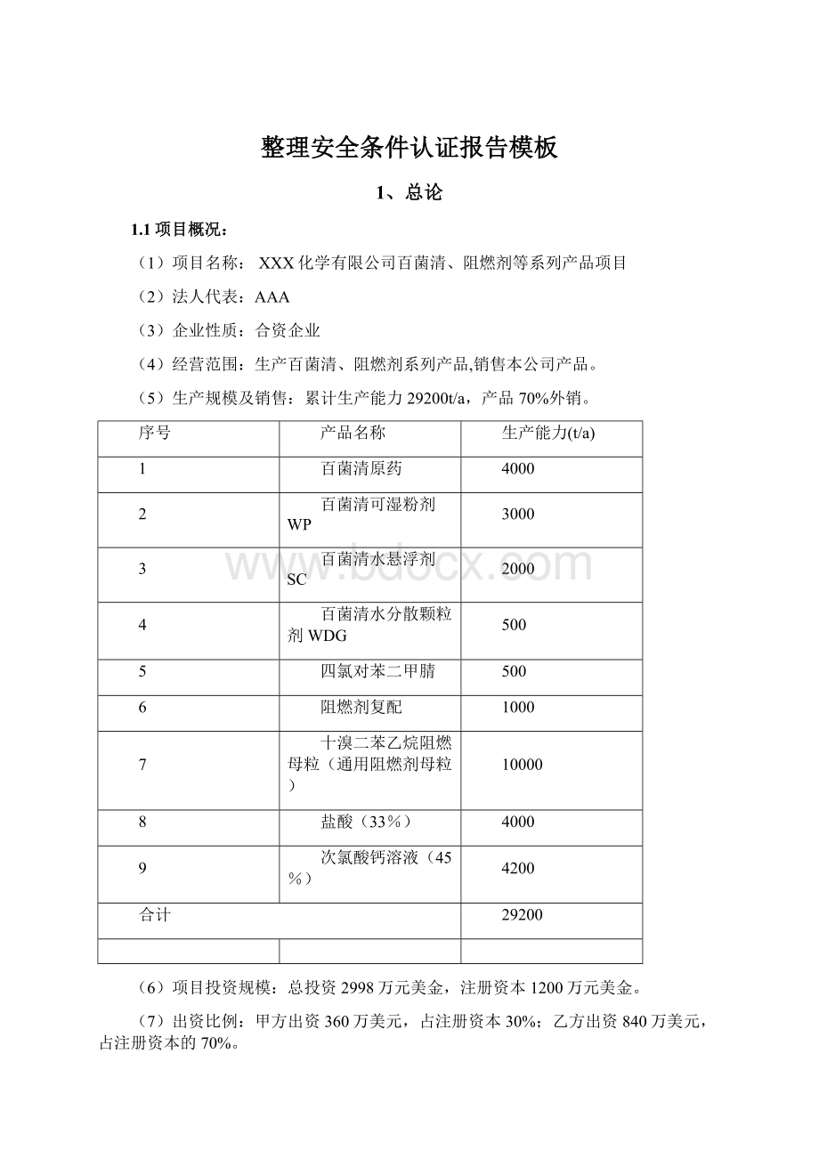 整理安全条件认证报告模板Word文件下载.docx_第1页