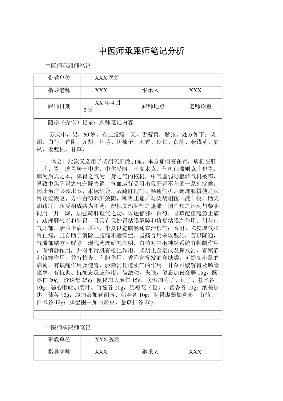 中医师承跟师笔记分析.docx