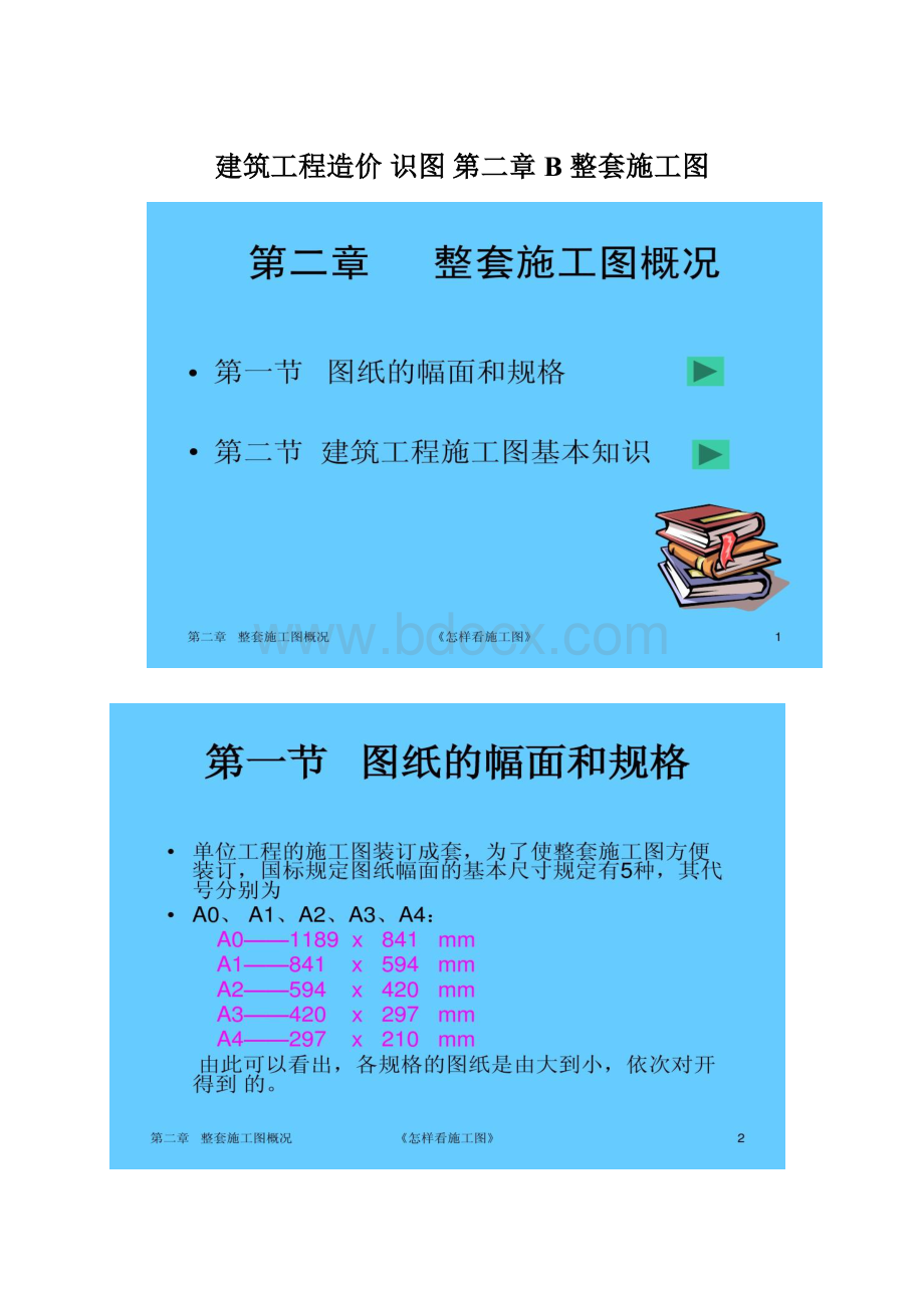 建筑工程造价 识图 第二章B 整套施工图Word文档下载推荐.docx_第1页