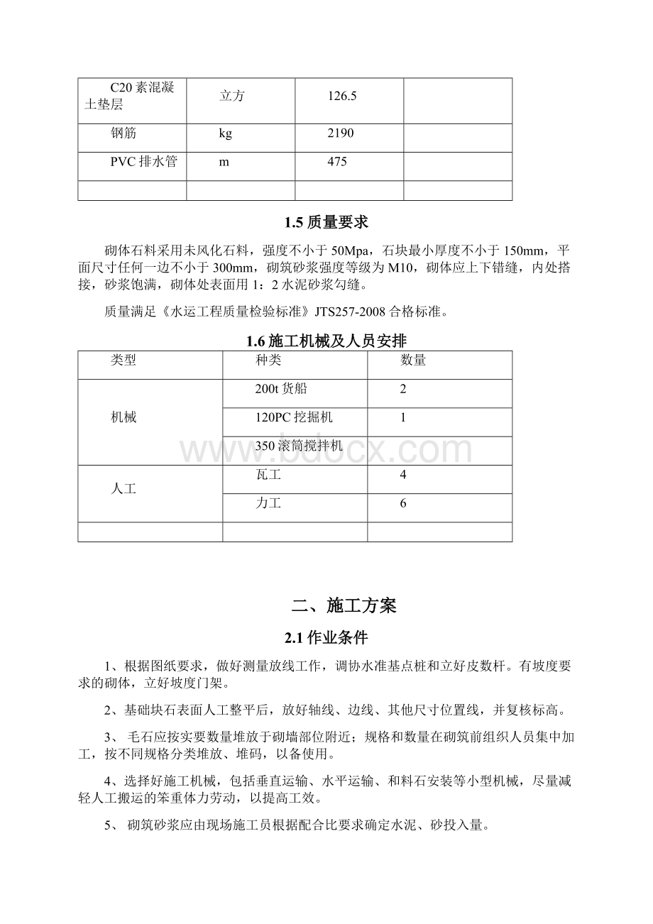 浆砌参考资料石挡土墙专项施工方案Word文档下载推荐.docx_第2页