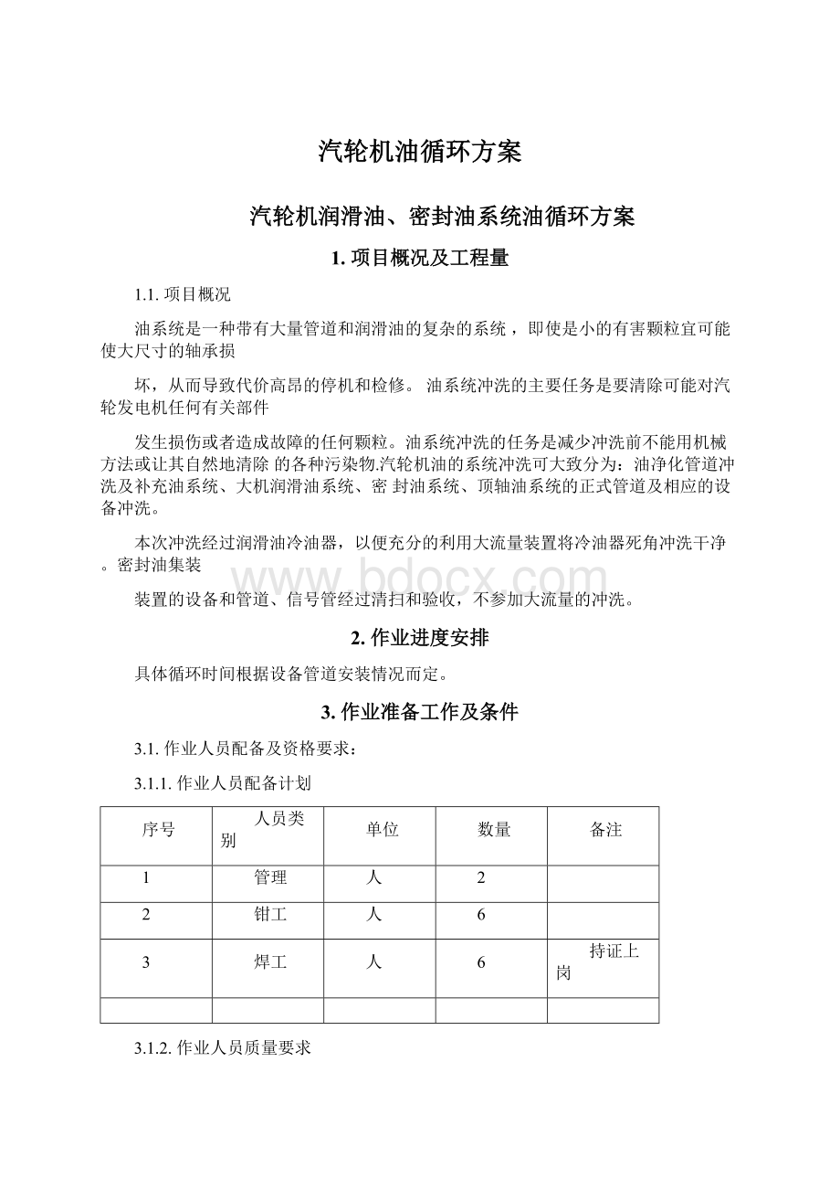 汽轮机油循环方案Word文档下载推荐.docx