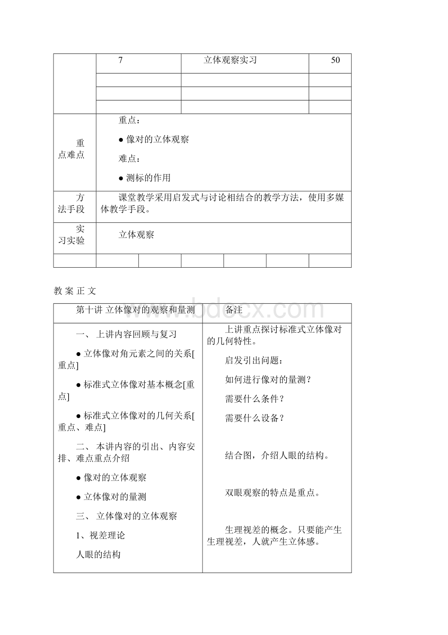 摄影测量学教案第092讲立体像对的观察和量测docWord下载.docx_第2页