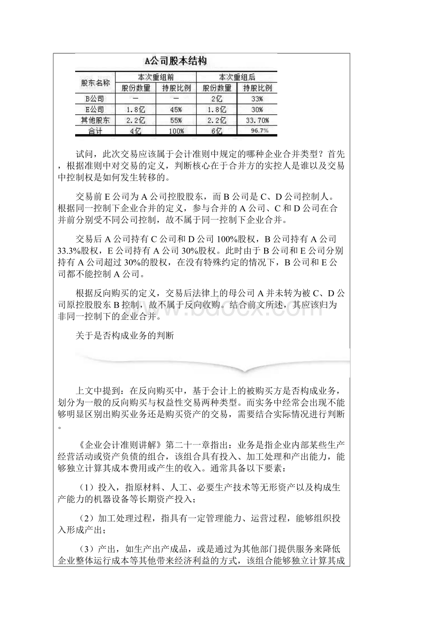 解析重组借壳实务中会计处理的争议性问题.docx_第2页