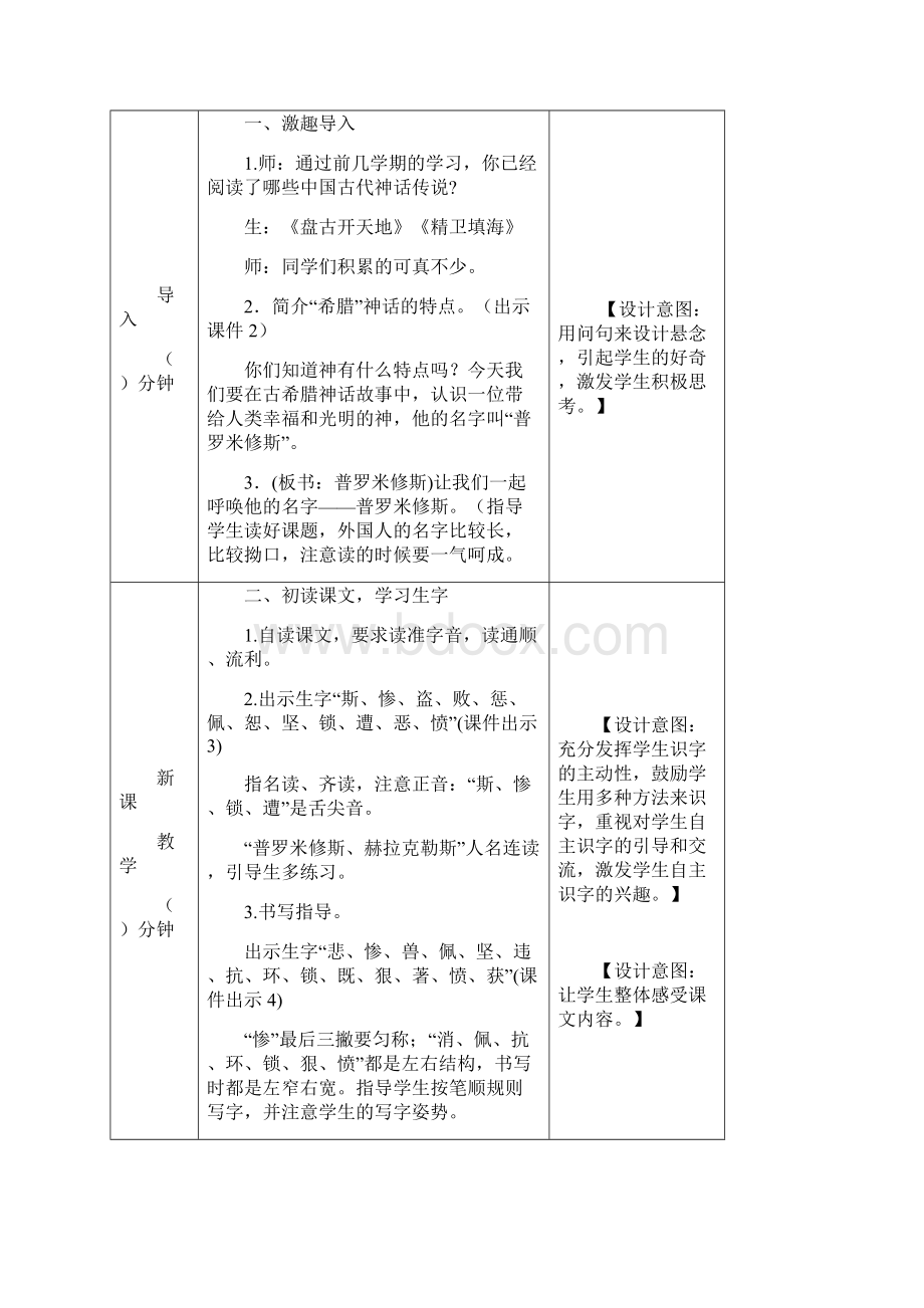 部编人教版四年级语文上册14普罗米修斯教案教学设计.docx_第2页