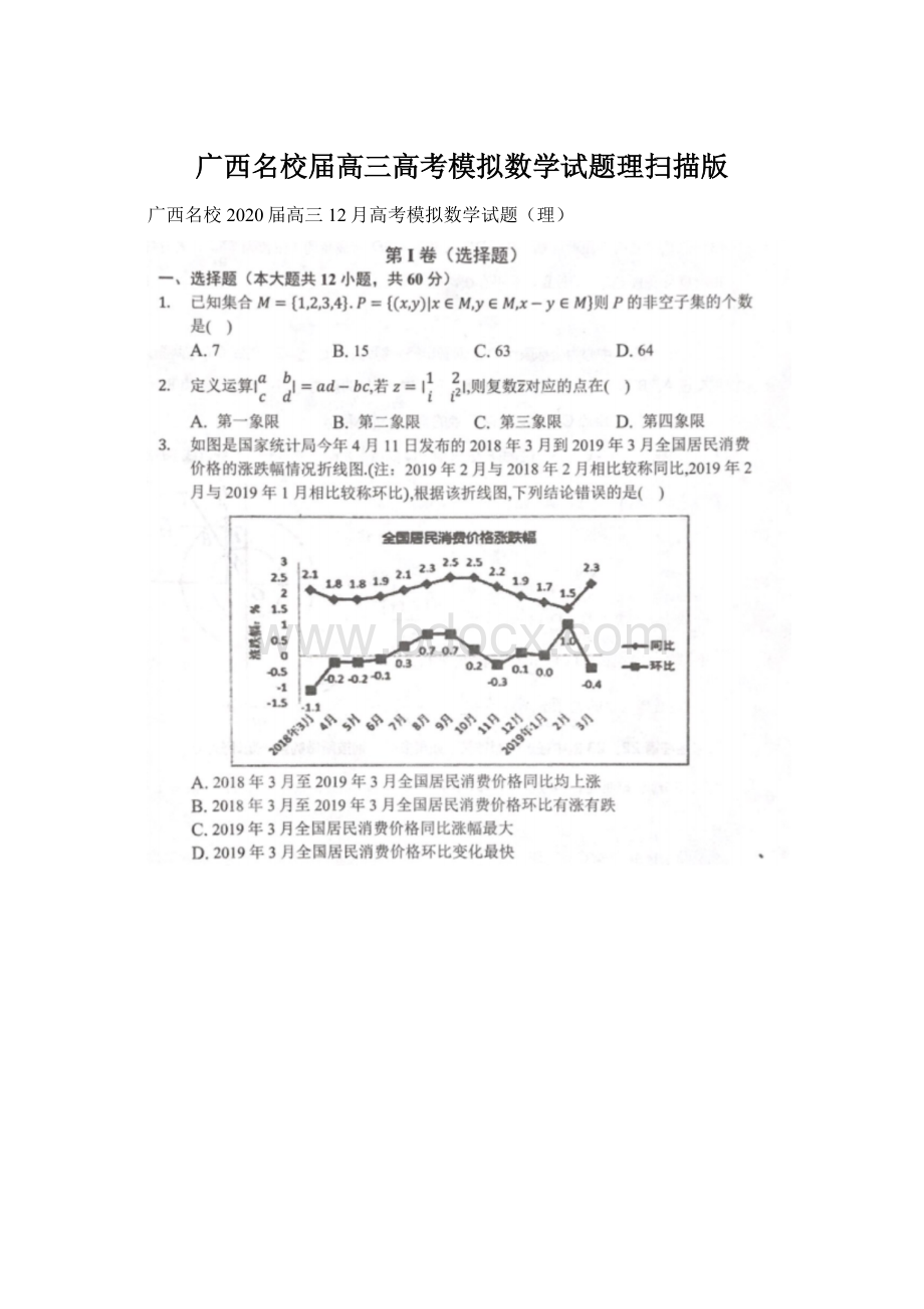 广西名校届高三高考模拟数学试题理扫描版文档格式.docx_第1页