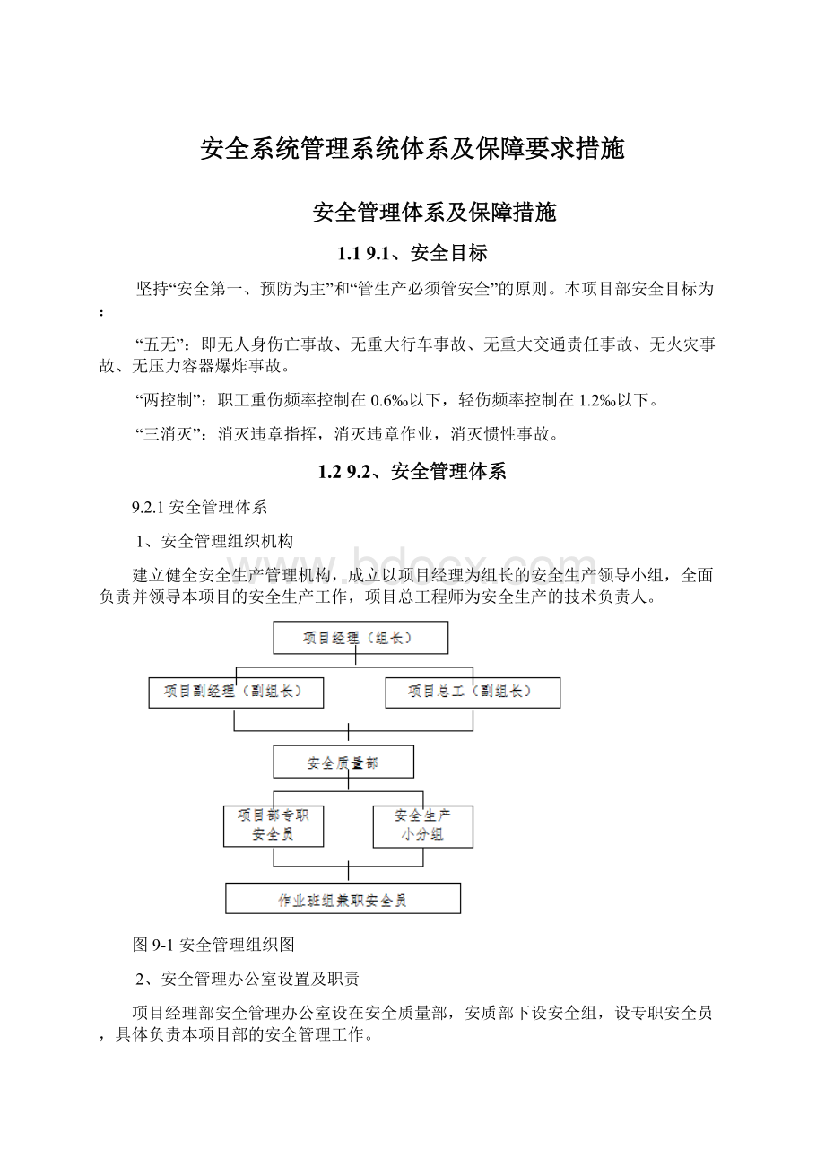 安全系统管理系统体系及保障要求措施Word文件下载.docx_第1页