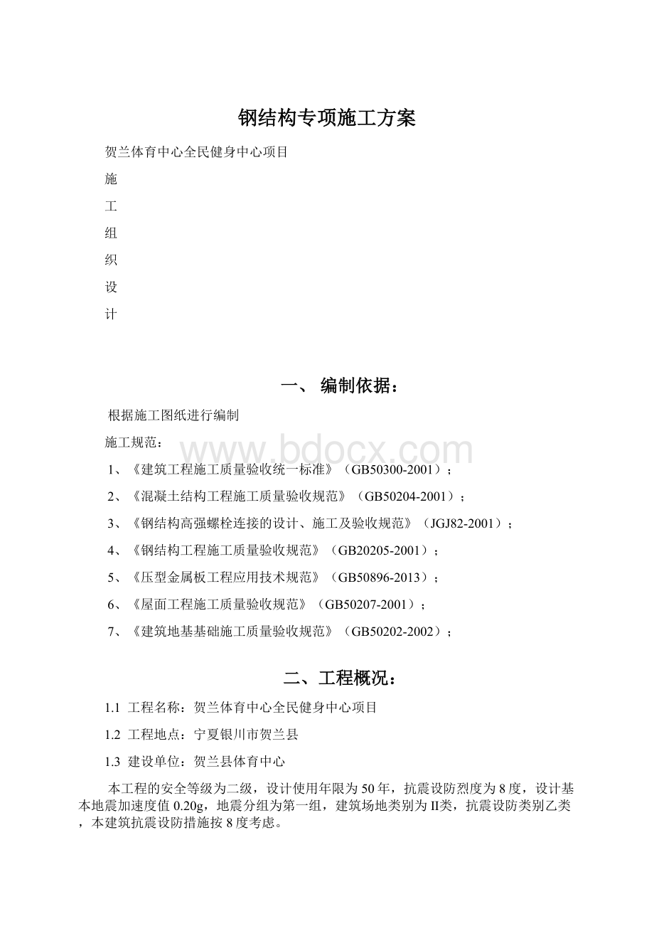 钢结构专项施工方案.docx