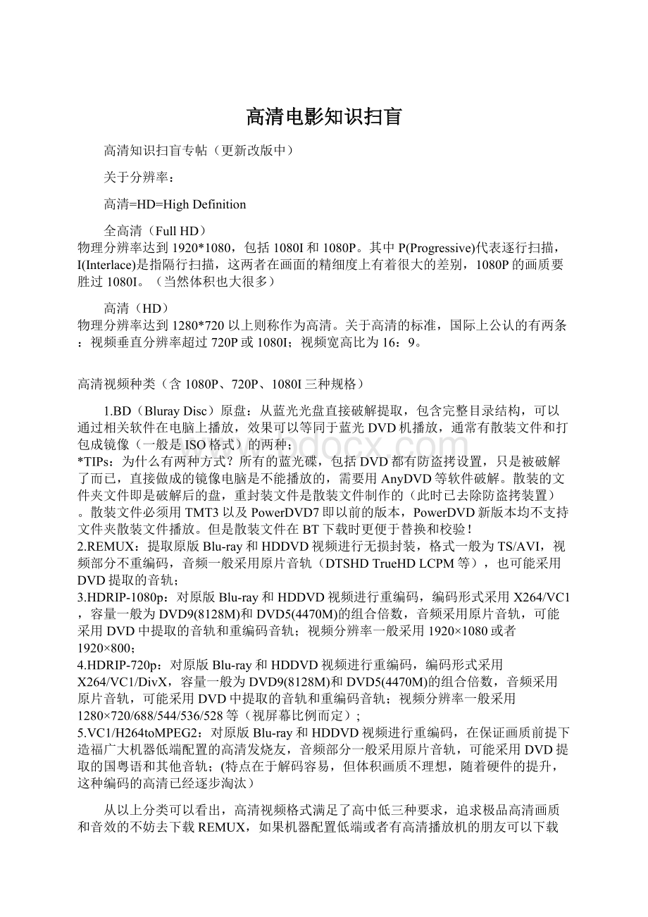 高清电影知识扫盲Word文档下载推荐.docx_第1页