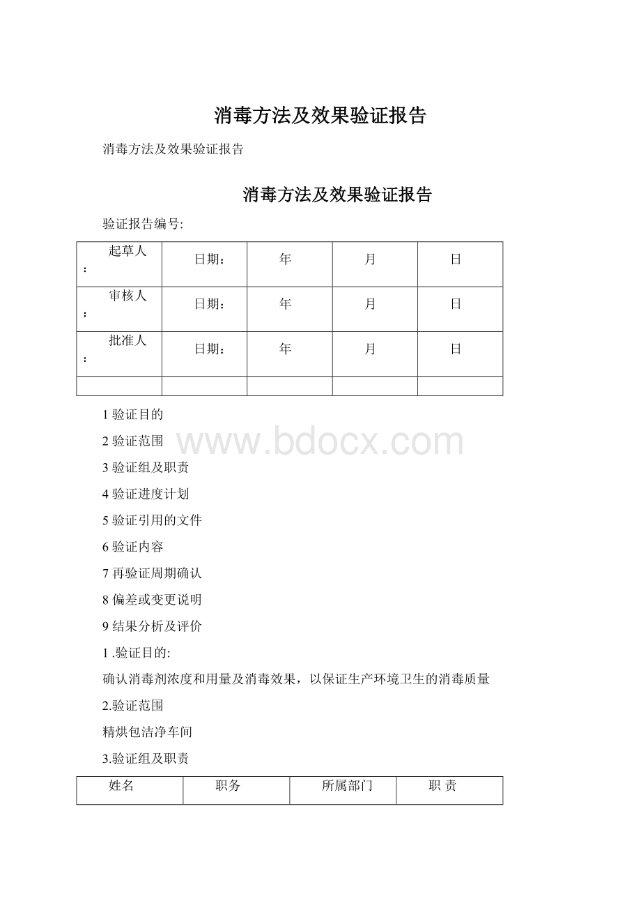 消毒方法及效果验证报告Word下载.docx_第1页