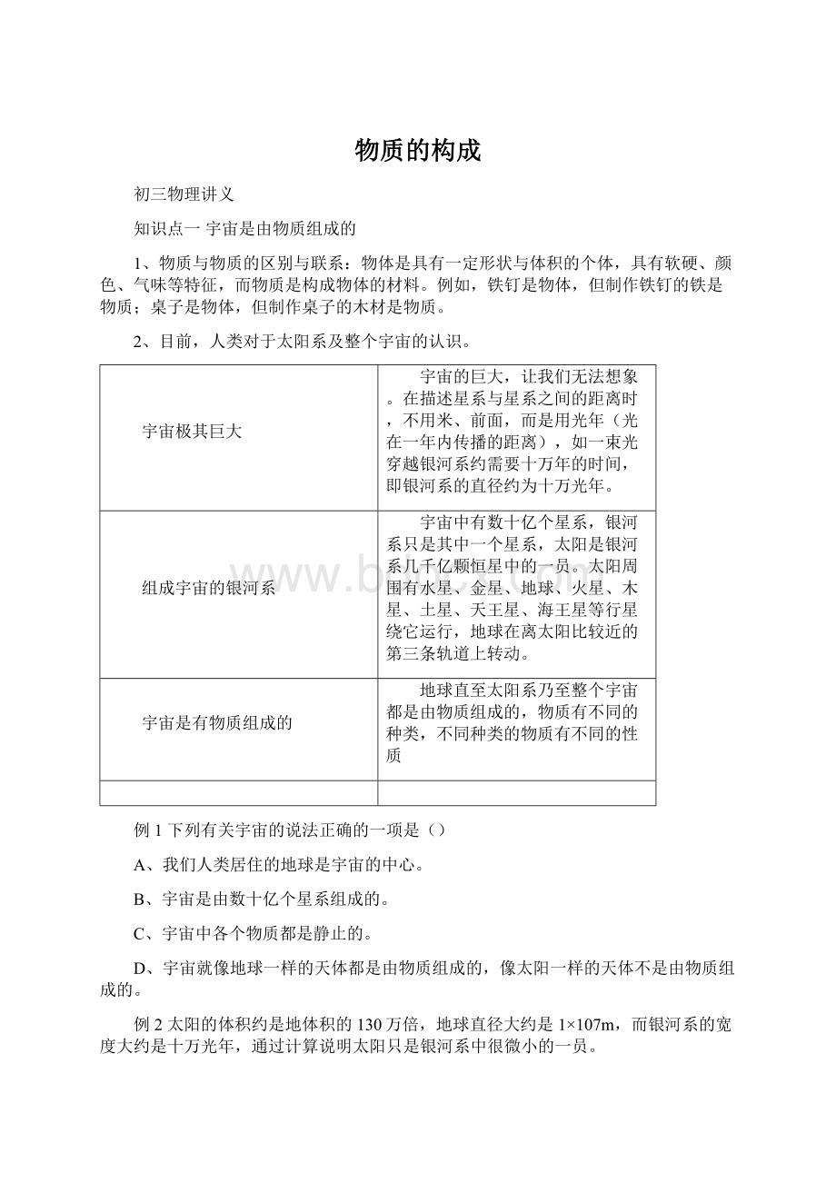 物质的构成Word下载.docx