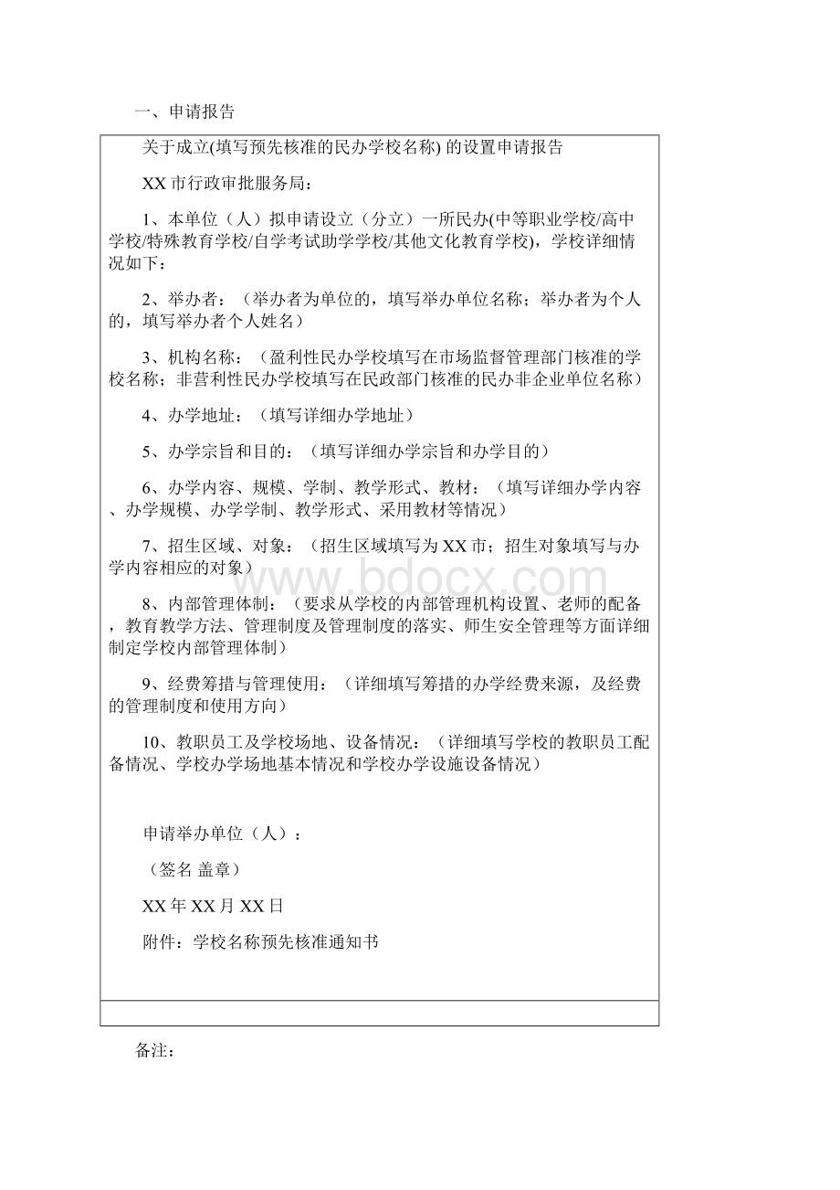 民办教育机构设置审批登记表模板.docx_第2页