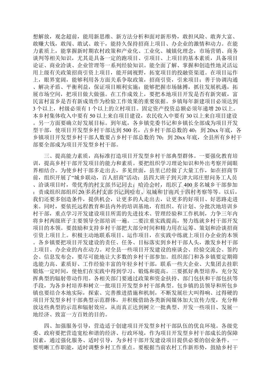 在全县项目开发型乡村干部队伍建设工作推进会议上的讲话.docx_第3页