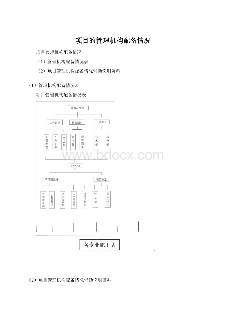 项目的管理机构配备情况.docx