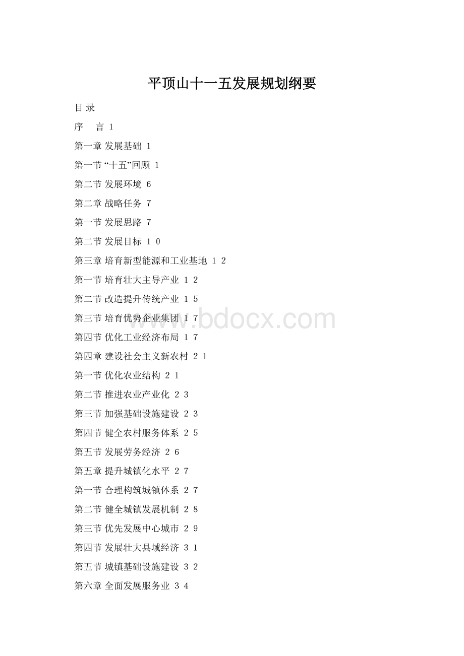 平顶山十一五发展规划纲要Word格式文档下载.docx