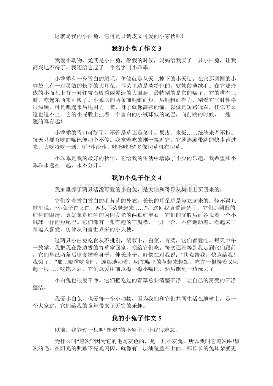 我的小兔子作文400字精选10篇.docx_第2页