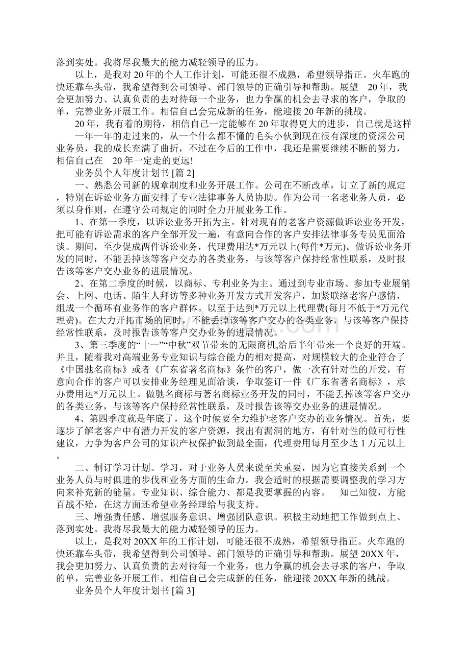 业务员个人年度计划书5篇.docx_第2页