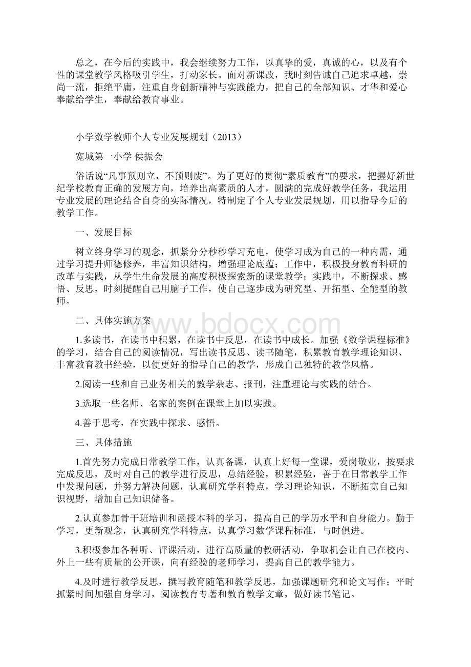 小学数学教师个人专业发展规划.docx_第3页