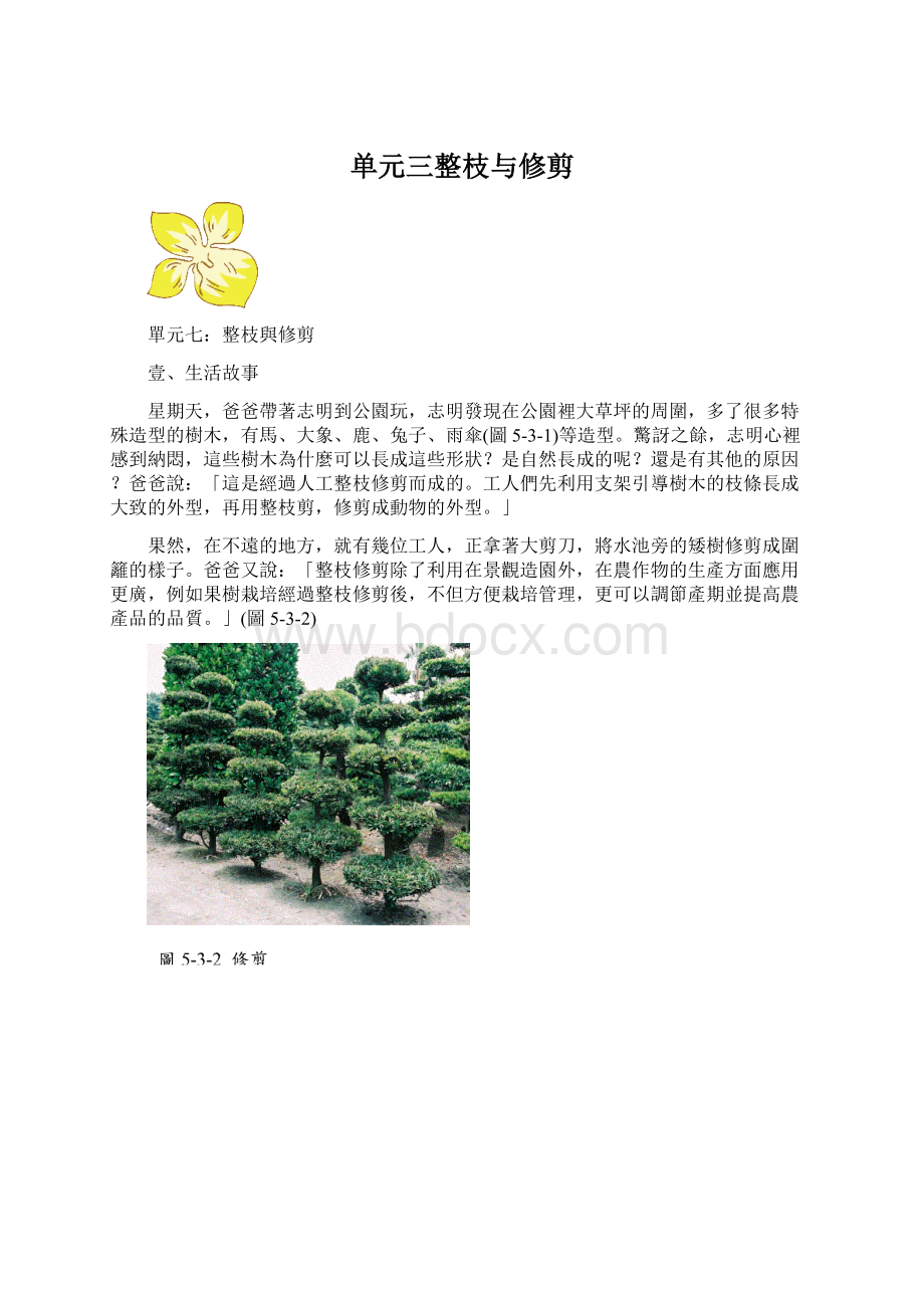 单元三整枝与修剪Word文件下载.docx_第1页