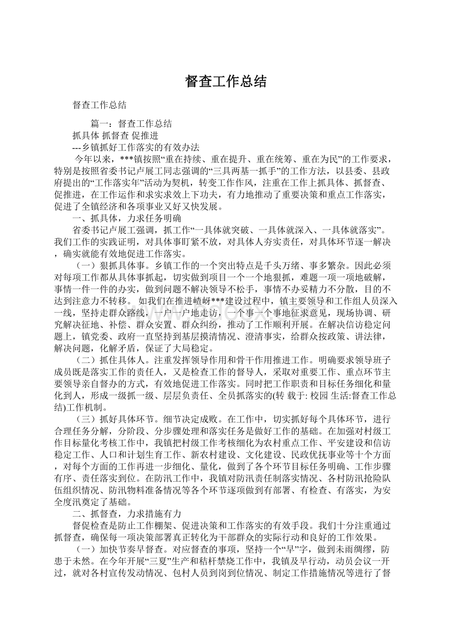 督查工作总结Word文档下载推荐.docx