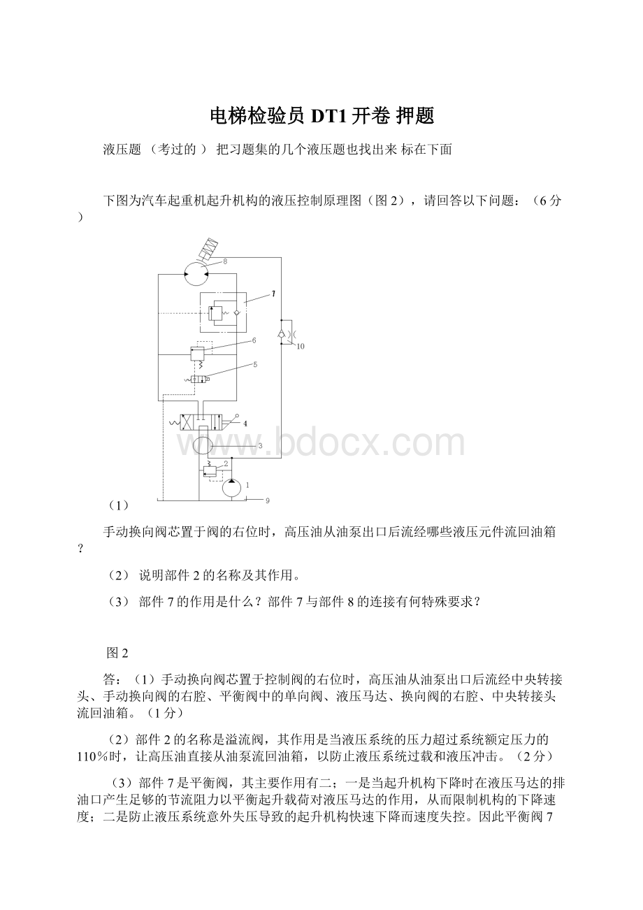 电梯检验员DT1开卷 押题.docx