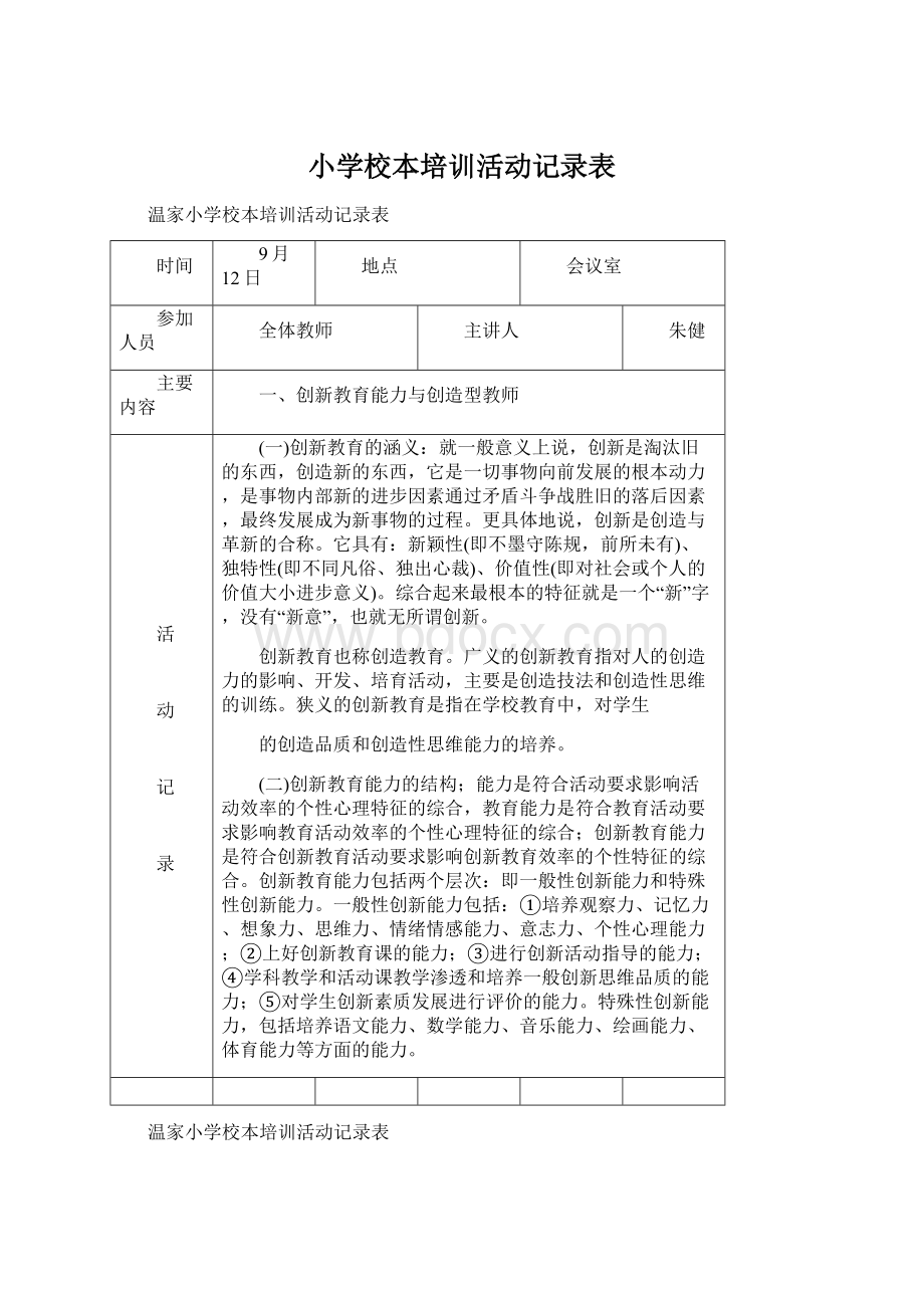 小学校本培训活动记录表.docx