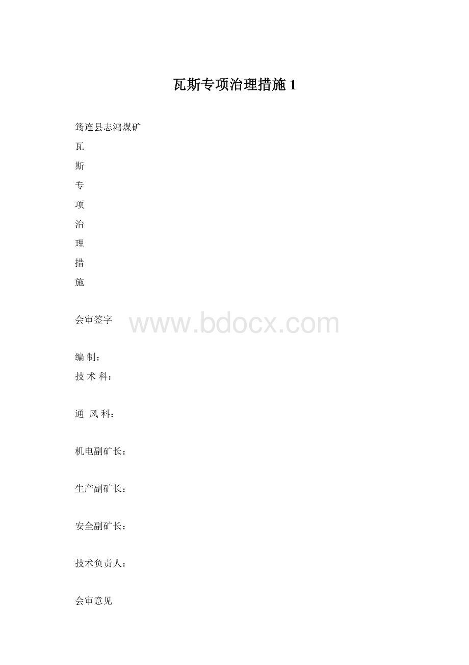 瓦斯专项治理措施1文档格式.docx