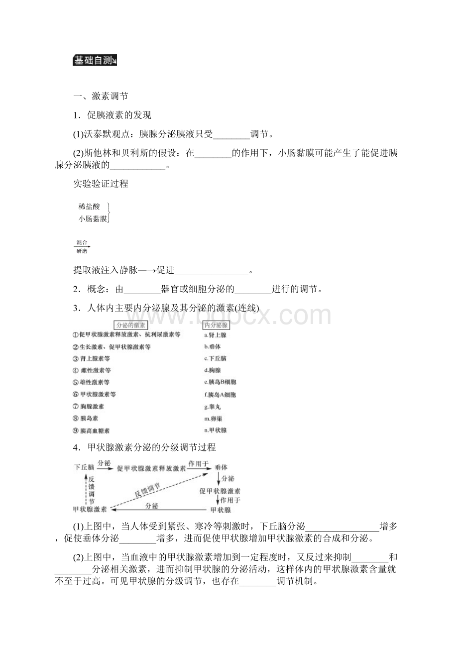 高考生物苏一轮总复习教师用书第8单元 第3讲体液调节Word格式文档下载.docx_第2页