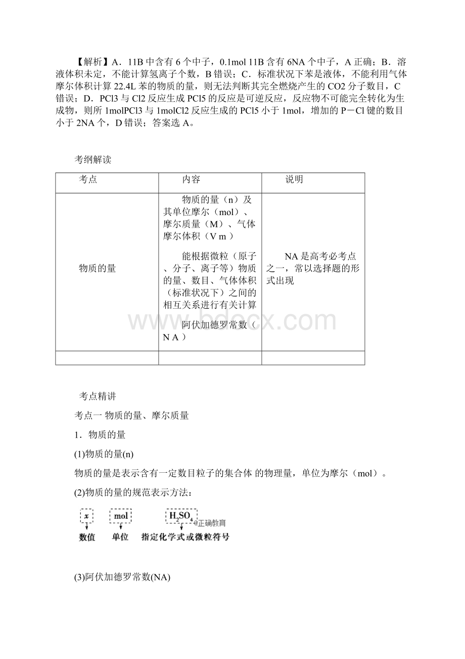 届高考化学领军一轮复习同步专题11 物质的量气体摩尔体积精讲深剖.docx_第3页