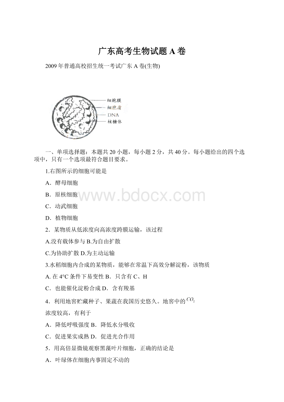 广东高考生物试题A卷.docx