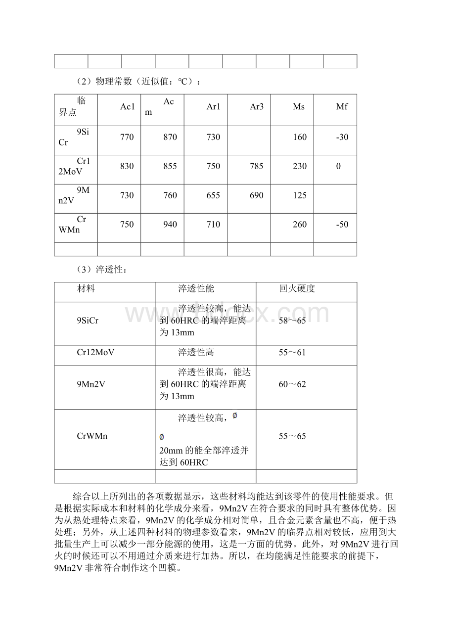 金属材料热处理课程设计说明书凹模.docx_第3页