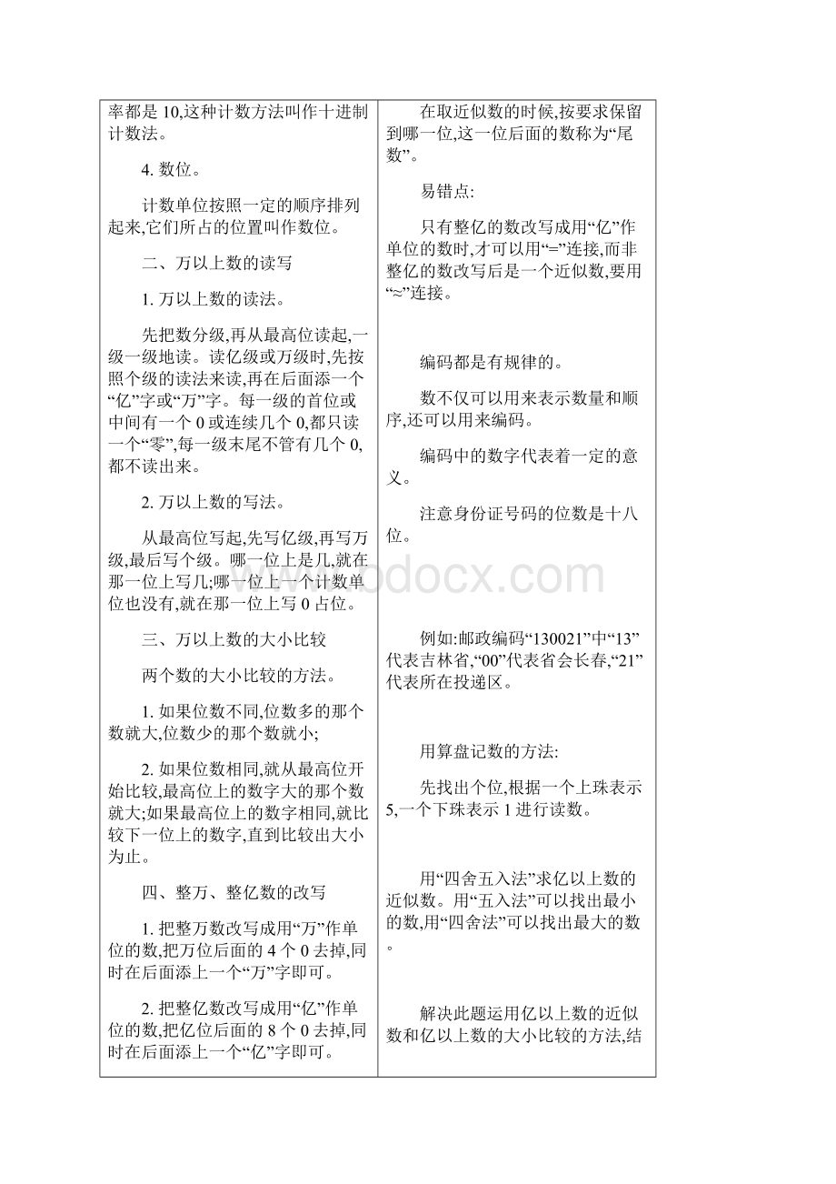 青岛版四年级数学上册单元知识点汇总Word格式.docx_第2页