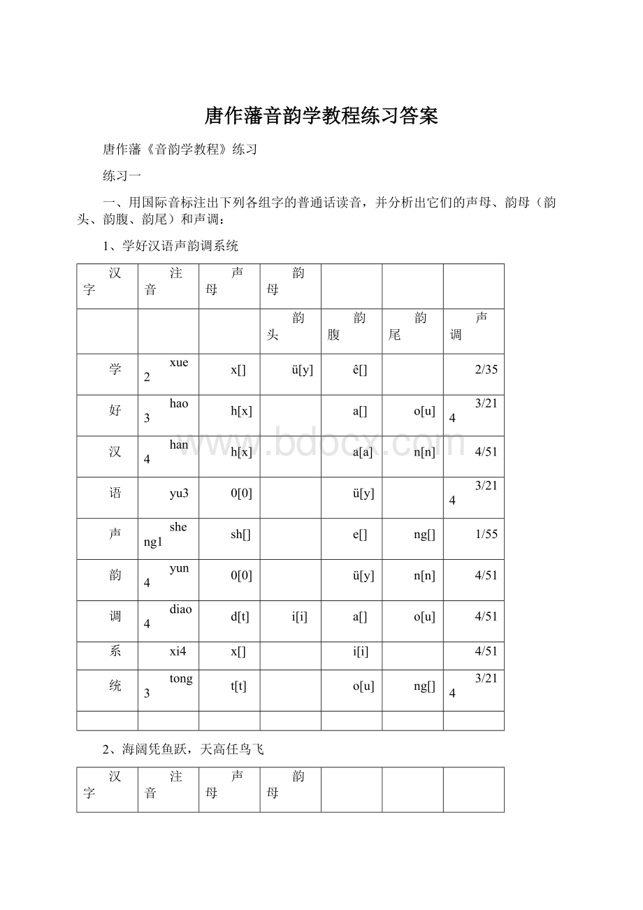 唐作藩音韵学教程练习答案.docx_第1页